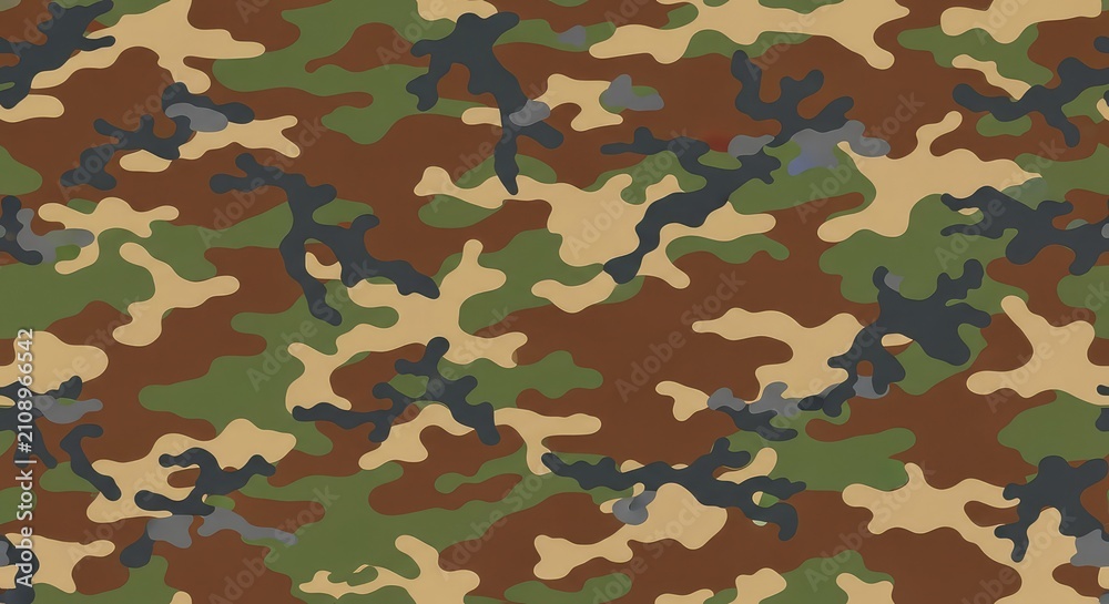 Fototapeta premium High-resolution seamless digital camouflage texture featuring organic shapes in earthy tones for tactical and military-inspired designs, backdrop, organic, forest