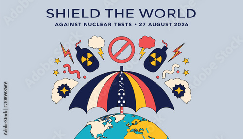 Принти на полотні Shield the world against nuclear tests poster design