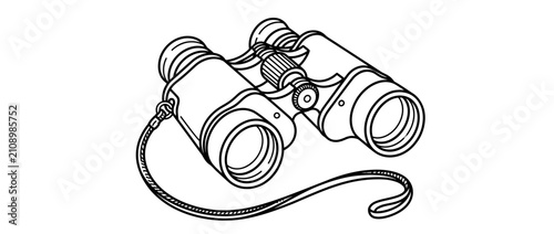 Konstfotografi Hand-drawn illustration of binoculars with strap