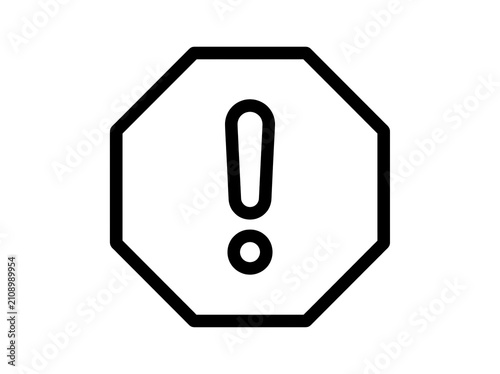 Black octagonal warning exclamation mark icon