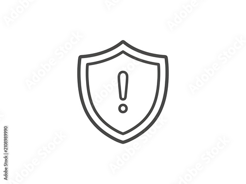 Warning shield icon with exclamation mark