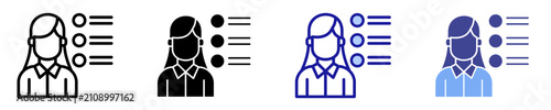 Cuadro en lienzo Skills Checklist Icon Set Multiple Style Collection