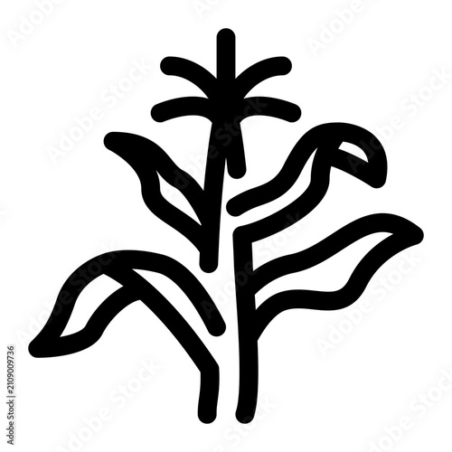 Quadro su tela Corn Stalk Outline Icon, Maize Plant Crop Agriculture Farm