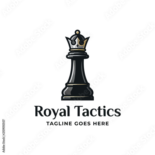 Quadro su tela Elegant queen icon representing strategic leadership and professional branding