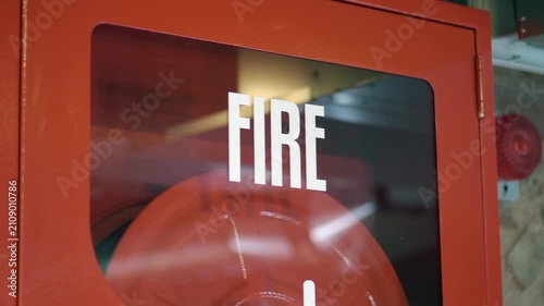 Fire alarm system seen in a building during daylight hours