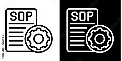Standard Operating Procedure Icon Set White Line Style Collection
