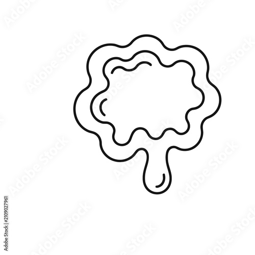 Abstract blob shape with dripping element