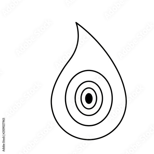 Abstract concentric circles in a flame shape