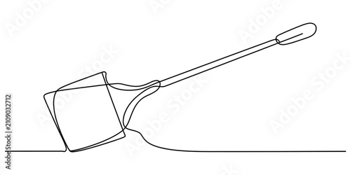 Foto Continuous one line drawing of a kitchen spatula for cooking and baking