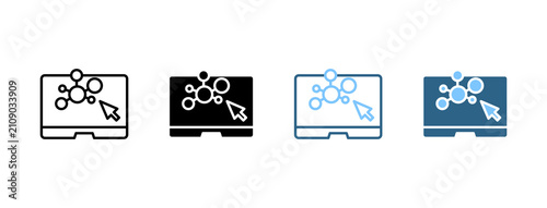 Foto Bioinformatics Laptop Display icon set multi style