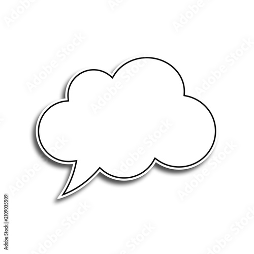 Cloud Shaped Speech Bubble Chat Box with Transparent Background