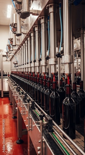 Crimson Flow: Bottled Elixir on the Assembly Line