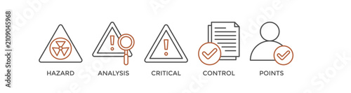 HACCP banner web icon vector illustration concept for hazard analysis and critical control points acronym in food safety management system
