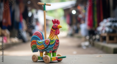 colorful toy rooster scooter