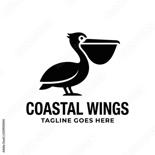 Stylized water bird silhouette for coastal wildlife or travel branding.
