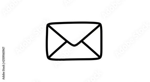 Bild auf Leinwand Simple Black Outline Mail Letter Icon
