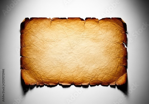 Aged parchment paper texture featuring stained edges and a rustic weathered appearance, perfect for vintage backgrounds and creative arts, wallpaper, manuscript, retro
