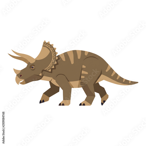 Cartoon triceratops dinosaur illustration vector graphic for kids design