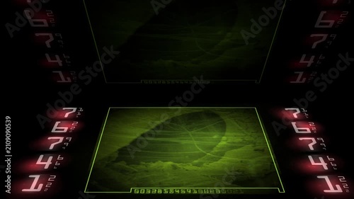 Scientific data analyzing on a futuristic digital display