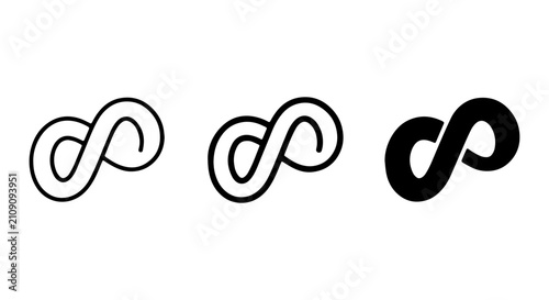 Konstfotografi Infinity Symbol Vector Icons, Endless Loop Graphics, Timeless Concept Icons, Bla