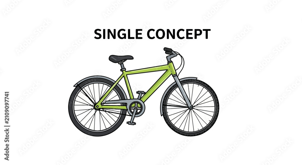 Fototapeta premium Modern green urban bicycle on white background
