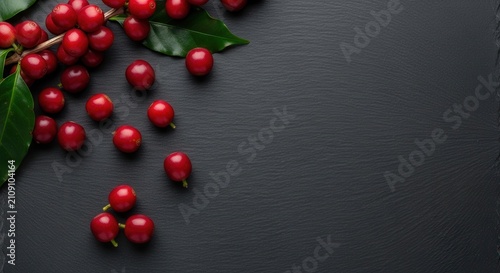 cranberries on dark background