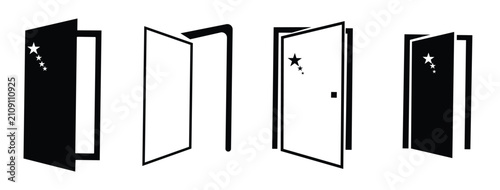 Fotografie Door icons set