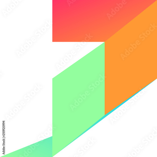 Abstract colorful geometric folded ribbon letter s logo design on white background for corporate illustration