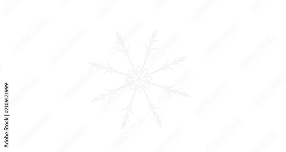 Obraz premium Minimalist Light Grey Linear Snowflake Vector on White Background for Elegant Christmas Branding and Modern Winter Holiday Graphic Designs