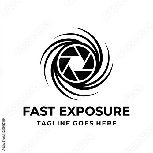 Bild auf Leinwand Dynamic photography logo for professional shutter speed visuals.