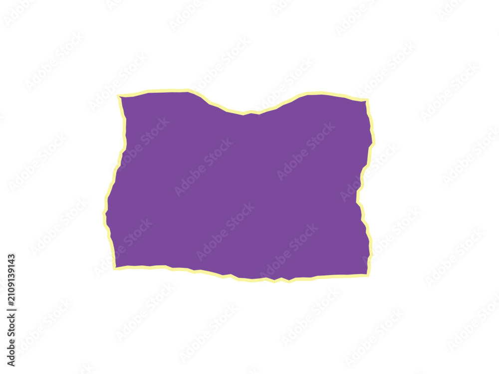 Obraz premium A vibrant purple shape with a distinctive rough yellow edge border outline