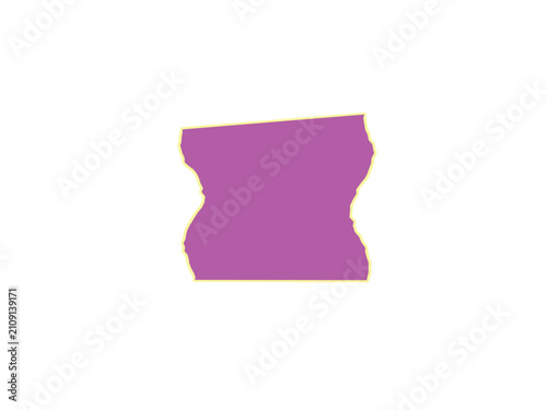 Fotografia An irregular purple shape with a distinctive yellow outline contour