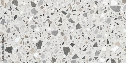 Modern grey terrazzo stone texture background with terrazzo background aggregate interior material construction concrete polished speckled architectural backdrop building renovation