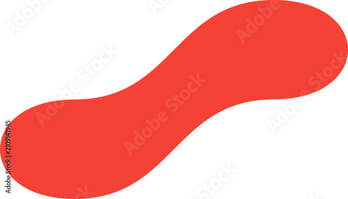 Bild auf Leinwand Abstract vibrant red fluid organic shape with smooth curves isolated on a clean
