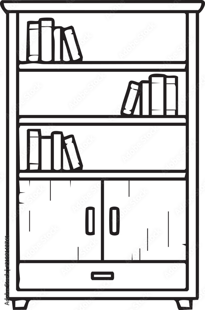Obraz premium Bookshelf Cabinet black icon