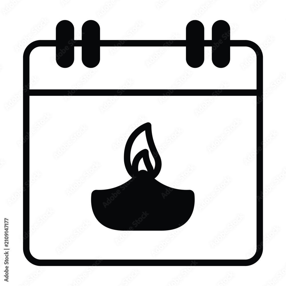 Fototapeta premium Diwali Date Vector Icon which can easily modify or edit