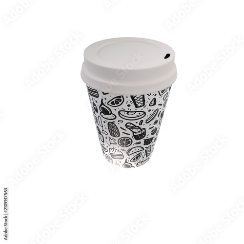 cup of coffee with doddle pattern