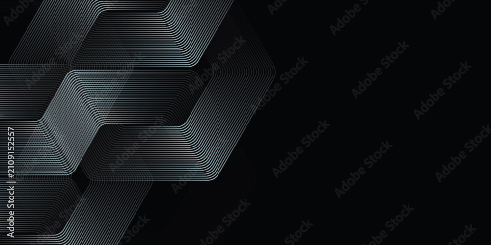 Obraz premium Abstract hexagon rendering of black abstract geometric background. Scene for advertising design modern