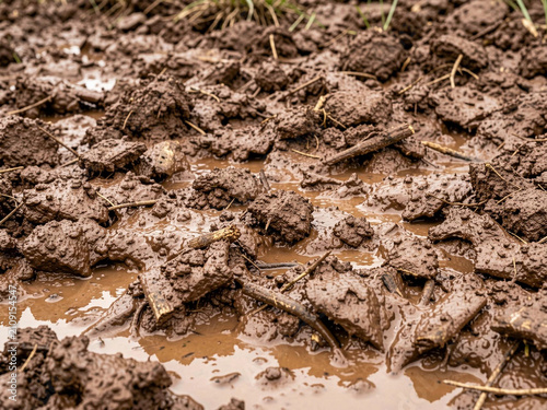 close - up of mud in the countryside