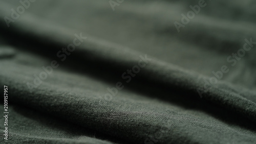 close up of green linen jersey cloth