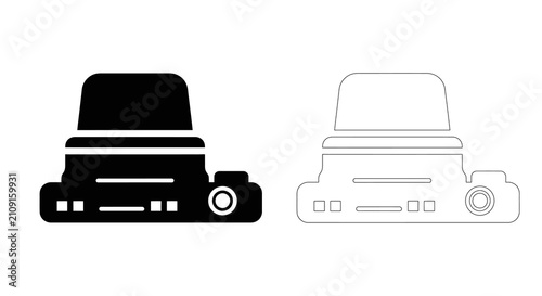 Принти на полотні Minimalist black silhouette of a vintage camera ideal for design projects and ph