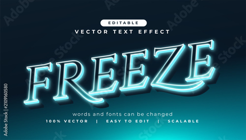 Tableau sur toile glowing 3d freeze text effect editable word