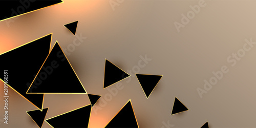 Cuadro en lienzo luxurious and shiny triangle shape background for presentation