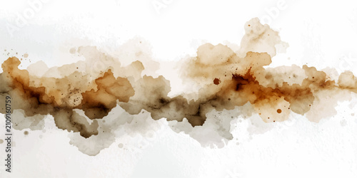Bild auf Leinwand Abstract Watercolor Bloom A delicate and organic watercolor bloom, with earthy brown and ochre tones, evokes a sense of natural artistry and ephemeral beauty