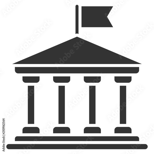 Government Glyph Icon Vector Illustration