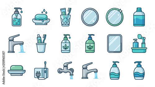 Foto Hygiene Essentials Handicraft Icons.