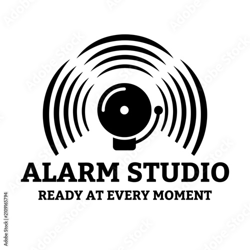 Circular notification symbol for security, studios, or morning wake-up applications.