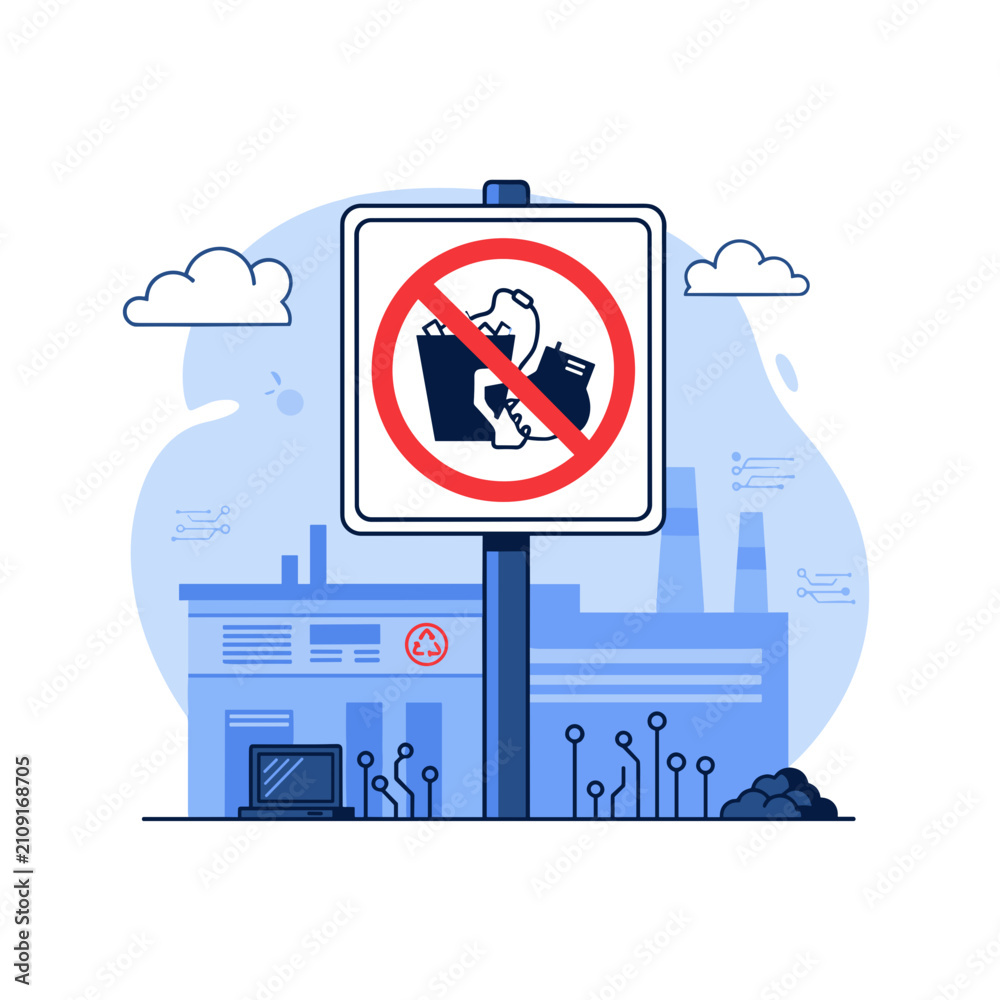 Naklejka premium No Electronic Waste Sign