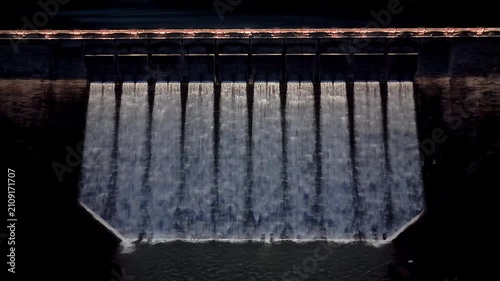 Night illuminated view of Tai Tam Tuk Dam. July 18 2026