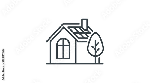 House with rooftop solar panels stands as a symbol of residential renewable energy and sustainability.